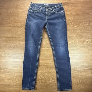 Silver Jeans Suki Mid Skinny Women's 29x31 Blue Stretch Everyday Denim Jeans